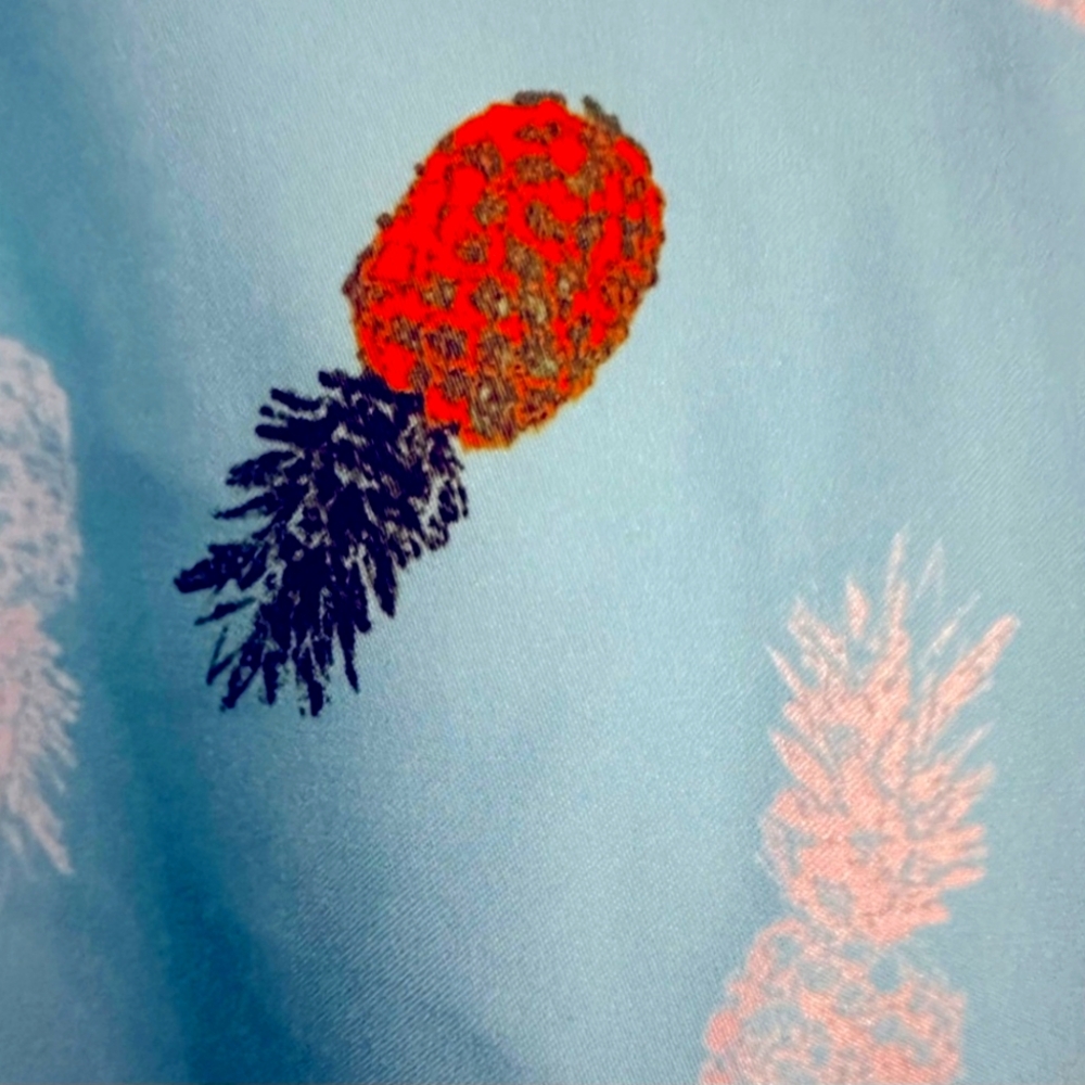 Lucky Brand Saturday Stretch Size Medium Torquise Pineapple Print Lined New - Picture 4 of 6